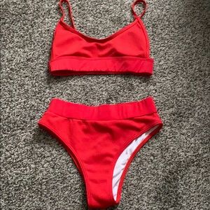 Red bathing suit